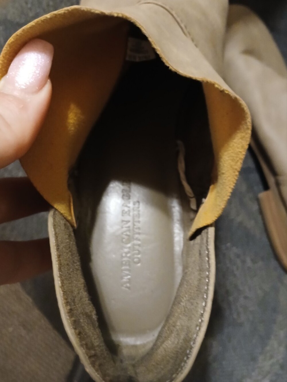 Beige Suede Slip-On Ankle Shoes - Picture 5 of 8